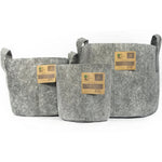 The Fabric Pot Grey Round Fabric Pots