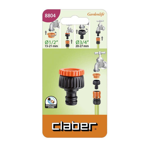 Claber Multi Threaded Tap Connector 1/2" - 3/4" 8804